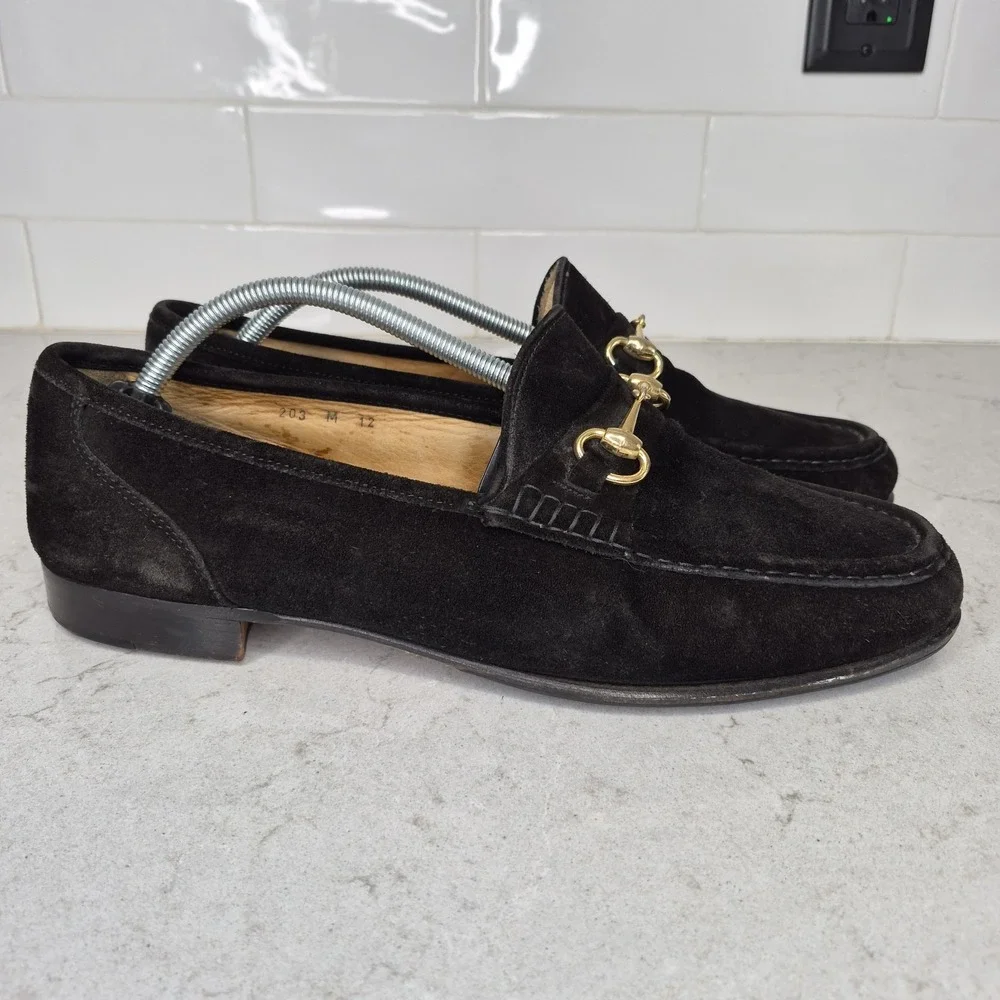 Church's Black Suede Horsebit Loafers Men's UK 12 / US 13 England‎ Gucci Style
